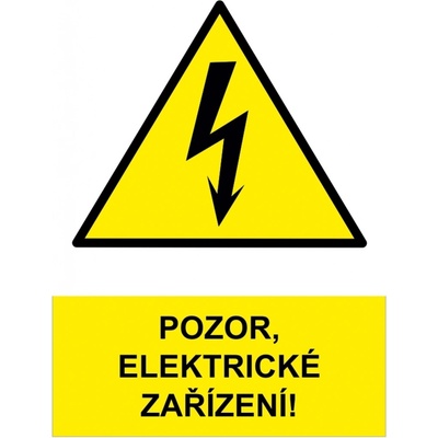 Walteco Pozor elektrické zařízení 50x80mm, samolepka , 20012
