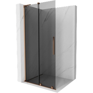 Mexen Velar L плъзгаща се душ кабина Walk-in 100 x 200 cm, графит 8 mm, розово злато - 871-100-003-43-60 (871-100-003-43-60)