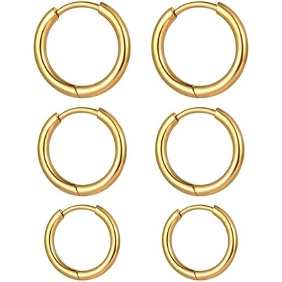 Victoria Filippi stainless steel Souprava tří ocelových náušnic Melissa Gold kruhy E-E21176/6 zlatá