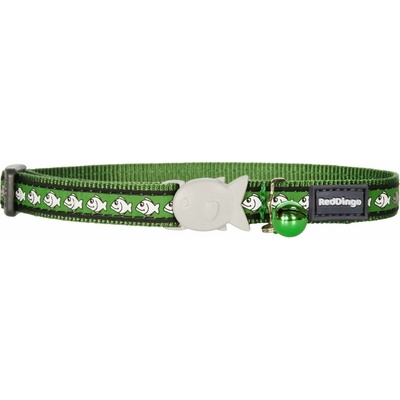 Red Dingo obojek pro kočky reflexní Fish Green 12 mm – Zboží Dáma