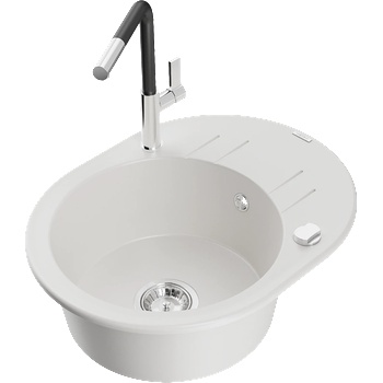 Mexen Kevin гранитна мивка с 1 отделение с отцедник и кухненски смесител (6517-20-670401-07)