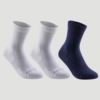 Artengo Vysoké tenisové ponožky RS160 3 páry bílé modré
