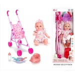 Manyuk Toys Говореща кукла с бебешка количка - 30 см (wzb8124-1)