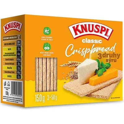 KNUSPI Crispbread 3 druhy sýra 150 g