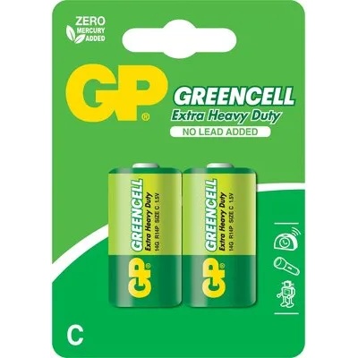 GP Batteries Цинк карбонова батерия GP R14 14G-U2 Greencell, 2 бр. в опаковка, BLISTER, 1.5V (GP-BM-14G-U2)