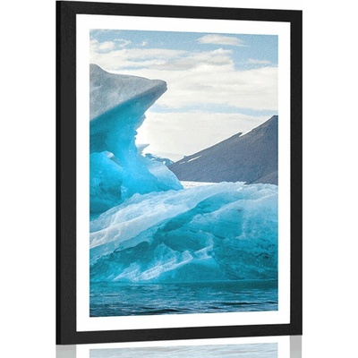 Plakát s paspartou ledovcové kry - 30x45 white