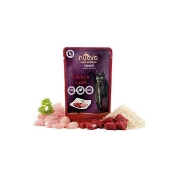 nuevo Cat Chicken & Lamb Senior - Пауч с пилешко и агнешко месо, за котки над 10 години -85 гр