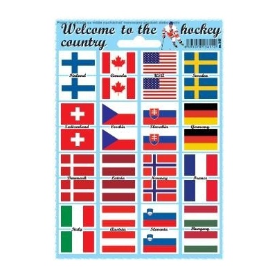 Samolepky vlajky Welcome to the hockey country 32ks