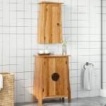 vidaXL Комплект мебели за баня, 2 части, масивна борова дървесина (3223458)