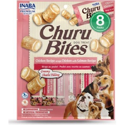 Churu Bites Pamlsok Inaba dog Kura s lososom 8 túb 96 g