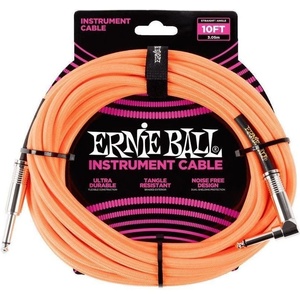Ernie Ball P06079-EB Neon Orange 3 m Директен - Ъглов Инструментален кабел (P06079)