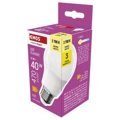 Emos LED žárovka Classic A60 E27 4 W 40 W 470 lm t