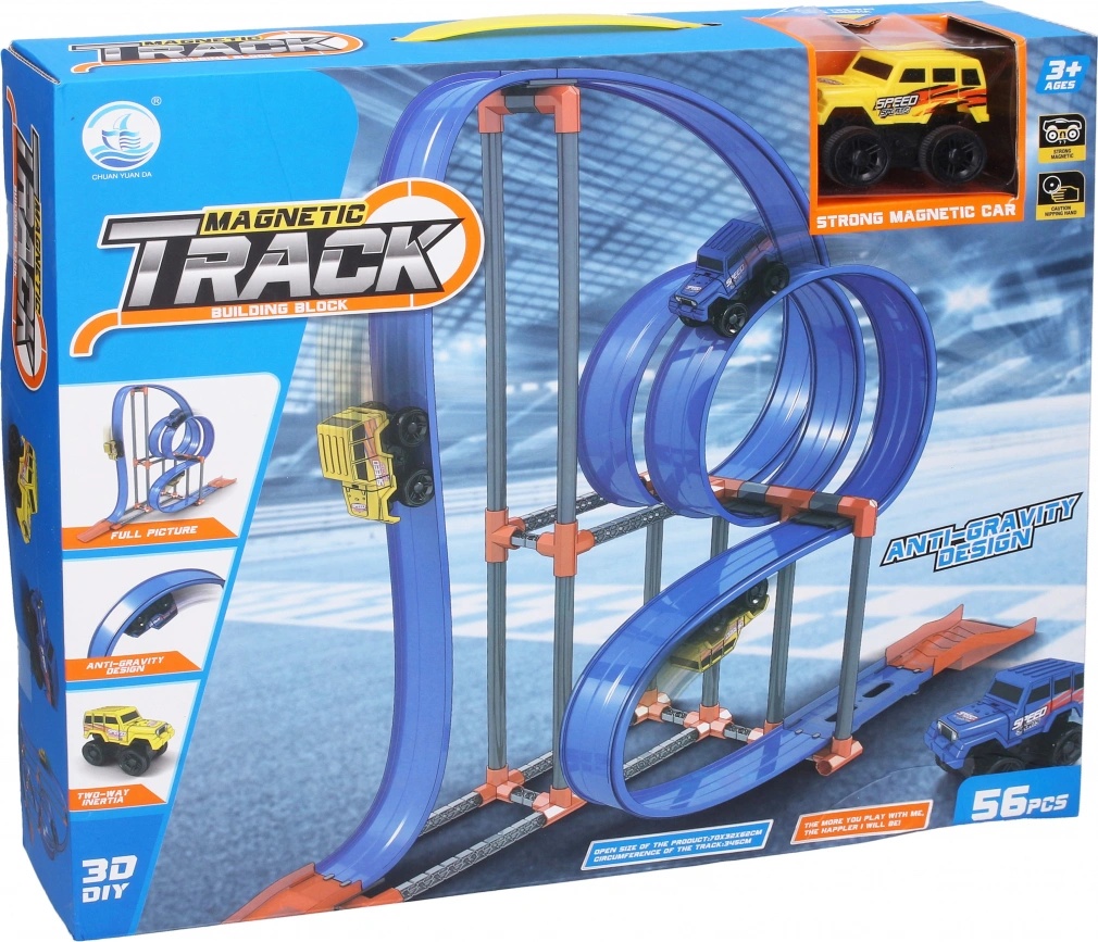 Wiky Vehicles Dráha magnetická s 1 autem 70 x 32 x 62 cm