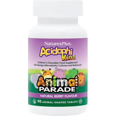Animal Parade AcidophiKidz | with 1 Billion Active Cells [90 Дъвчащи таблетки] Горски плодове