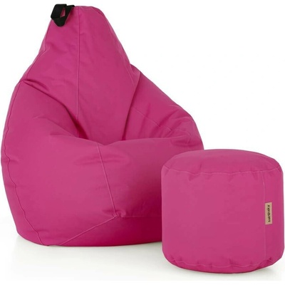SakyPaky sedací set Hruška s taburetem růžová