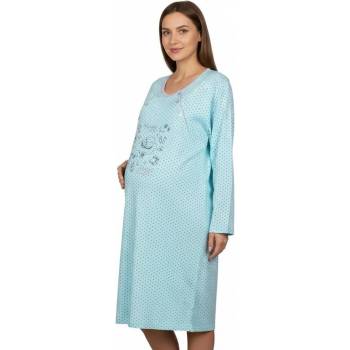 Синя макси нощница за кърмачки с бебе и звезди