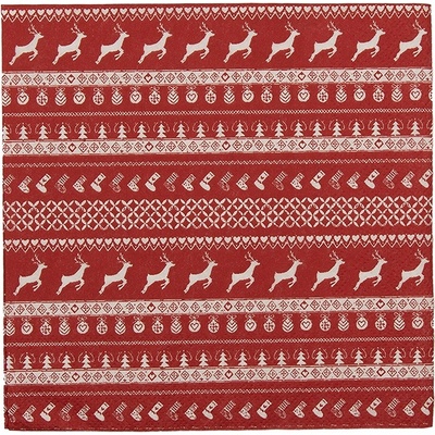 Clayre & Eef Červené papierové obrúsky Nordic Christmas 33x33 cm 20ks