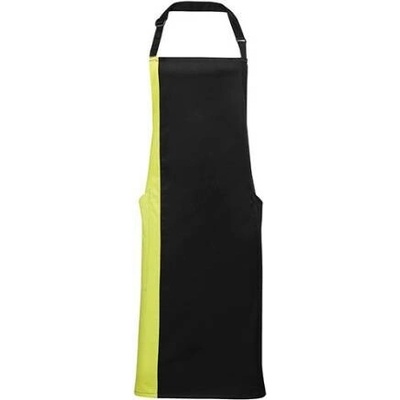 Premier Workwear Kontrastní zástěra s laclem PR162 Black 72x86cm