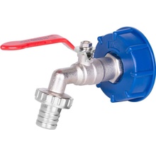 TES ventil 1" + plastová redukce 60 mm + výpust 3/4", na IBC nádrž