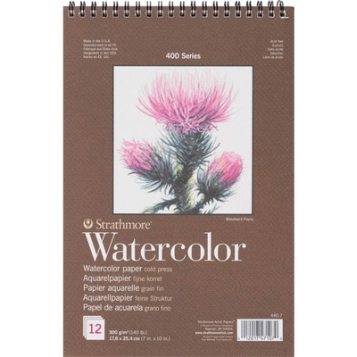 Strathmore Serie 400 Cold Press Watercolour Pad Skicár 12 25,4 x 17,8 cm 300 g