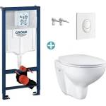 GROHE Комплект казанче Grohe Rapid SL с бяла клапа Skate Air и тоалетна чиния Grohe Bau Ceramic Rimless с капак с плавно затваряне (38722001+39351000)