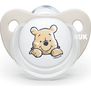 Nuk Силиконова залъгалка NUK - Disney, Мечо Пух с кутия за стерилизиране, 6-18 m, Бежова (10736328-Бежов)