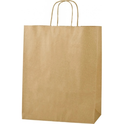 Taška papierová nákupná 32+12x41cm s krúteným uškom hnedá, 1ks
