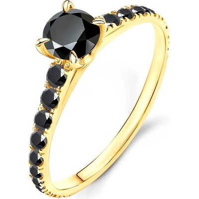 Savicki zásnubní prsten Share Your Love žluté zlato černý diamant SYL P5 CZD Z