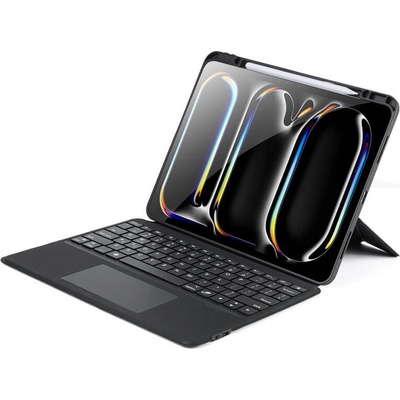 Кожен Калъф с Клавиатура за iPad Pro 13 2025-2024, Dux Ducis Magnetic Keyboard Case, Черен (6934913005095)