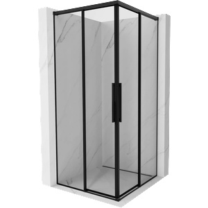 Mexen Rox Дуо плъзгаща се душ кабина 95 x 95 см, черна рамка, черна - 8C2D-095-095-70-70 (8C2D-095-095-70-70)