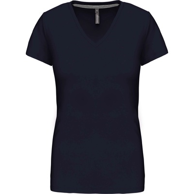 Kariban v-neck k381 / Дамска тениска с къс ръкав - тъмносиня xxl (20k38100305)