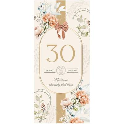 Bohemia Gifts & Cosmetics Mliečna čokoláda 100 g pre ženu k 30. narodeninám (BC250227)
