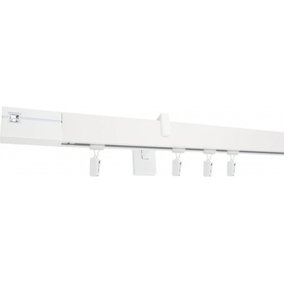 Kovovégarnýže Garnýže Square line modern etri bílá lesklá Jednořadá, 0-100cm, jezdec+šnekový háček