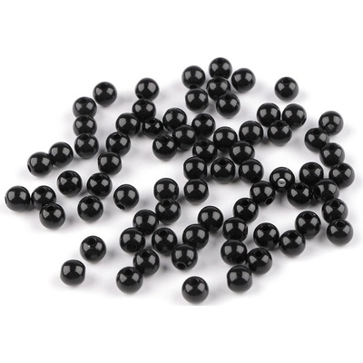 Stoklasa Plastové korálky Ø6 mm Balení: 10 g, Varianta: 10 černá 10 černá