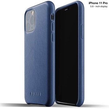 Mujjo Full Leather Case - кожен (естествена кожа) кейс за iPhone 11 Pro (син)
