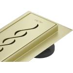 Mexen Flat 360° M18 въртящ се линеен отточник 50 см, златист четкан - 1A23050-40 (1A23050-40)