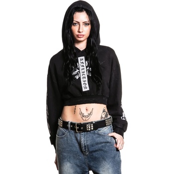 AFFLICTION дамски суитшърт (топ) affliction - free mind crop - awv29152-bkhl