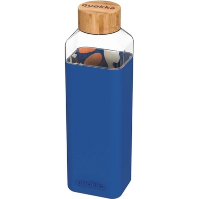QUOKKA STORM Sklenená fľaša so silikónovým povrchom ABSTRACT GARDEN 700ml