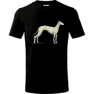 Vintage Whippet tričko detské čierna
