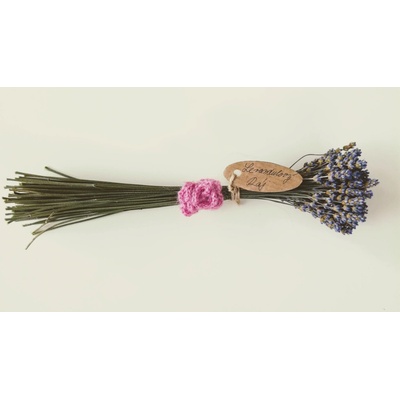 HAND MADE Sušená kytička levandule tmavé s ozdobou Velikost V: velká