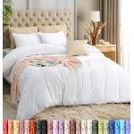 Utopia Bedding Duvet Cover Set with Pillowcases - 3 Piece Zipper Bedding Set - 1 Duvet Cover with 2 Pillowcases - Soft Brushed Microfiber (Queen, White) - UBMICROFIBERLWDUVETKINGWHITE