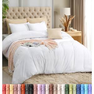 Utopia Bedding Duvet Cover Set with Pillowcases - 3 Piece Zipper Bedding Set - 1 Duvet Cover with 2 Pillowcases - Soft Brushed Microfiber (Queen, White) - UBMICROFIBERLWDUVETKINGWHITE