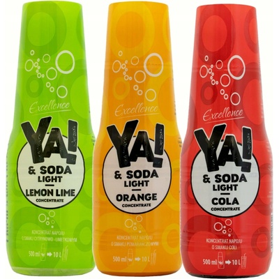 Ya!&Soda Cola a Pomeranč a Citron s limetkou bez cukru 3 x 0,5 l