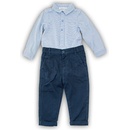 Minoti Dojčenský set bavlnený body košele a nohavice Minoti SMART 5 modrá
