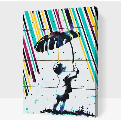 Vymalujsisam.cz Malování podle čísel Chlapeček s lopuchem Velikost 40 x 60 cm Rámování Na kartonové desce