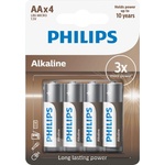 Philips Батерии алкални Philips LR6A4B/10, AA, LR6, 4 бр. в опаковка (LR6A4B/10)