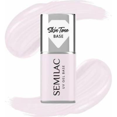 Semilac Skin Tone Cover Base pod hybridní laky na nehty, poloprůhledná, přírodní růžová, 7 ml