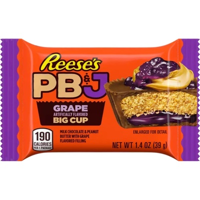 Reese's košíček plněný arašídovým máslem a hroznovou marmeládou s polevou z čokolády 39 g – Sleviste.cz