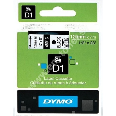 páska DYMO 45013 D1 Black On White Tape (12mm)