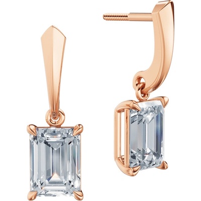 DF dámske náušnice 6430, růžové zlato s laboratorními diamanty o celkové váze 4.00 ct VS1/F